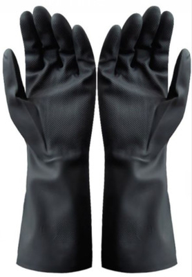 De zure Chemische Handschoenen van het Weerstandsneopreen 410mm Zwarte Neopreen Rubberhandschoenen