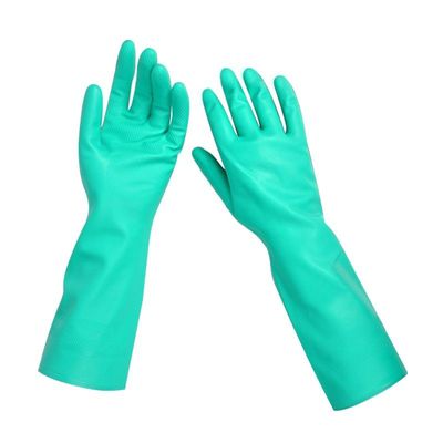 15 Mil Green Nitrile Glove L XL de Bijeengekomen Handschoen van het Voerings Industriële Nitril
