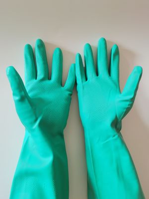 Niet-gefluweld Groen Nitril Handschoen 33CM Lengte Heavy Duty Wegwerphandschoenen Ideaal voor Farmaceutische en Voedselverwerking