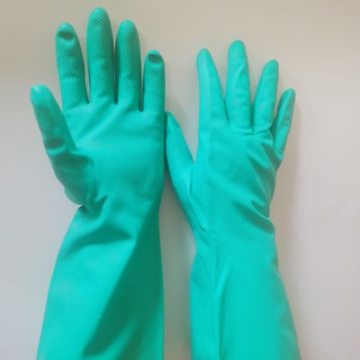 Flocked Lining Nitrile Handsleeve van groene duurzame beschermende handschoenen geschikt voor industriële medische en laboratoriumtoepassingen