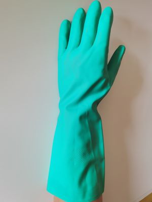 Oplosbare Weerstand 13 de Bijeengekomen Voering van Mil Green Nitrile Glove Chemical Bescherming