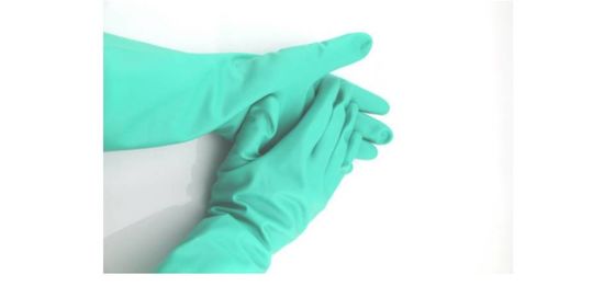Lateksvrije nitrilhandschoen van groene ambidextrus wegwerphandschoenen geschikt voor medische voedselverwerking en reinigingstaken