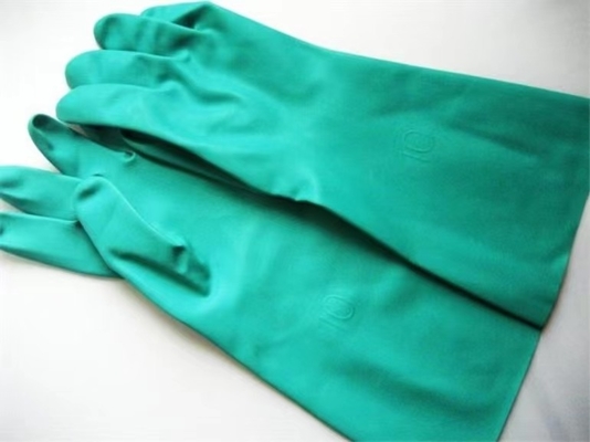 Handschoen van het antilekkage de Groene Nitril voor Chemisch Gebruik XL 22 Mil Unflocked