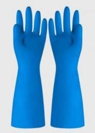 33CM Industriële Nitrilhandschoenen Oplosbare Bestand 15 Mil Blue Household Task Use