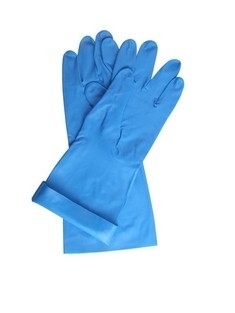 Unflocked die Blauwe Nitrilhandschoen voor Chemische Behandeling 8mil voeren
