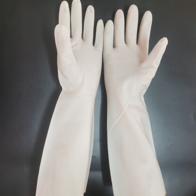 Het Nitrildishwashing van de Unflockvoering Handschoenenhuishouden 38cm Witte Nitrilhandschoen