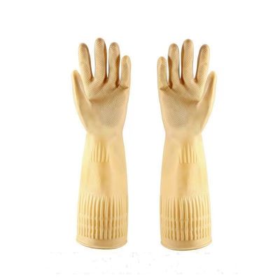 Gele Buitengewoon lange van het de Handschoenen100g/pair 38CM Restaurant van het Manchetlatex het Latexhandschoenen