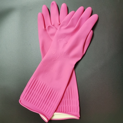 380MM de Buitengewoon lange van de de Handschoenenschotel van het Manchetlatex Gevoerde Handschoenen Latex