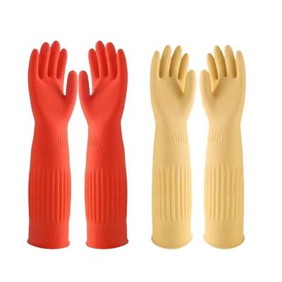 Zeer flexibele, met flock gevoerde LATEX handschoenen voor industrieel werk in natte omgevingen