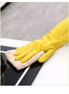 Bijeengekomen Voerende Huis Schoonmakende Handschoenen 32CM Latex Gele Handschoenen