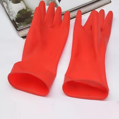 Dikte 025 tot 055MM Latex Huishoudhandschoen met Opgerolde Manchet en Opties voor Gevlokte of Ongelofte Voering voor Handbescherming