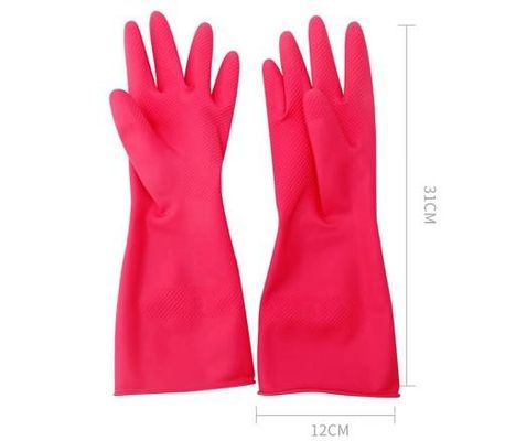 30 gram per paar Lateks Huishoudelijk handschoen Aanbieding Customized Logo en Flocked Lining Comfortabele beschermende handschoenen voor huishouden