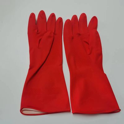 De alkalihandschoenen die van het Weerstands Rode Latex 3032CM Industriële Latexhandschoen dik maken