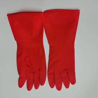 Dik makende van de de Olieweerstand van Latex Rode Handschoenen van het de Voeringslatex van Unflocked Vrije Dishwashing Handschoenen