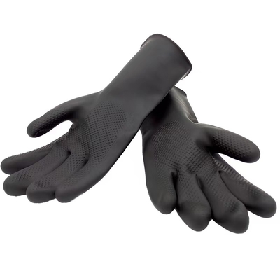 Oplosbare de Weerstandstroep Gevoerde Rubberhandschoenen van latex Op zwaar werk berekende Industriële Rubberhandschoenen