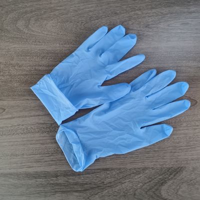 EN455 Standard 9 Inches Blue Disposable Nitrile Gloves Providing Acid Resistance Protection for Laboratory and Industrial