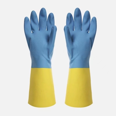 Het industriële Tweekleurige Bestand Oplosmiddel van Neopreen Chemische Bestand Handschoenen