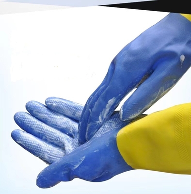 De alkali Bestand Chemische Hittebestendige Weerstand van de Neopreen Tweekleurige Industriële Handschoen