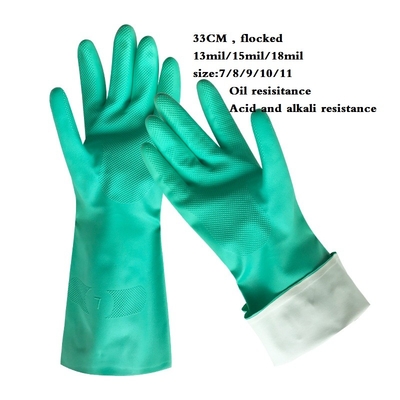 Nitrilhandschoen van groenten met gevlokte bekleding Latexvrije chemotherapie