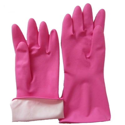 Chemisch en perforatiebestendige latex gerolde manchethandschoen met textuurde handpalm en vingers