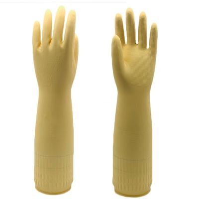 Vingerdikte 038cm Extra lange manchet Latex handschoenen waterdicht Klein Middellange Groot XGroot Beschermende handschoenen voor industrieel gebruik