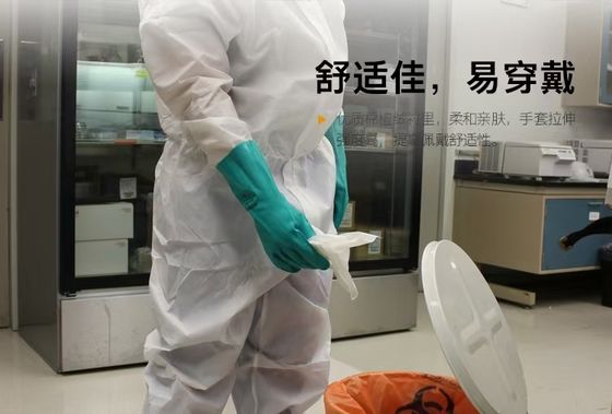 CE-gecertificeerde groene nitrilhandschoen met getextureerde vingertoppen Ontworpen voor bescherming in medische, industriële en laboratoriumomgevingen