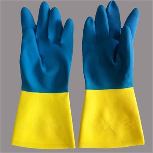De Tweekleurige van het de Voeringsneopreen van de de Industriële Handschoentroep van het latexneopreen Chemische Handschoenen